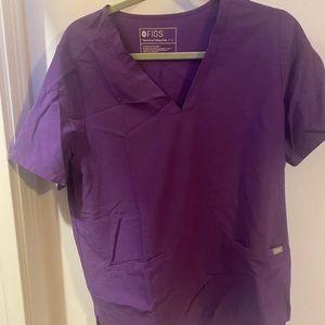Figs purple ultraviolet scrub top